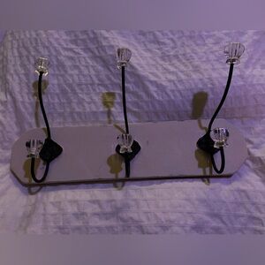 Elegant Wall-Mounted Coat Rack with Crystal Hooks